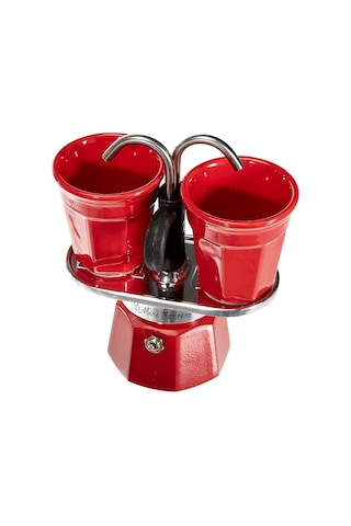 Bialetti - Set Mini Express: Ocak Üstü Espresso Pişirici + 2 Cups - Renk Kırmızı Sku: Smg8690010572554