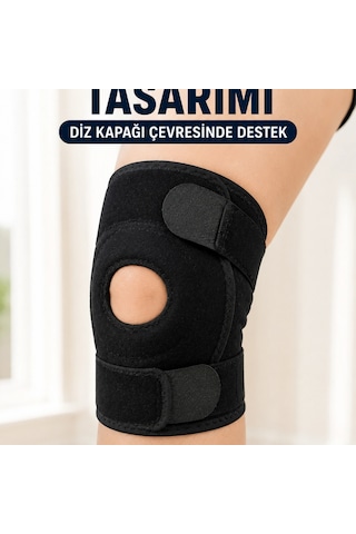 Patella Destekli Kısa Dizlik Ayarlanabilir Bantlı Diz Koruyucu Destek