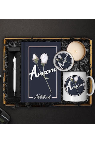Anneler Gününe Özel Tasarım Defter & Kupa & Kokulu Mum & Touch Pen Kalem Hediye Seti