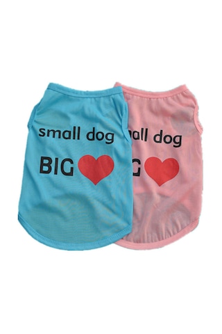Köpek İçin Mavi Small Dog Big Love Pet Kıyafet Sweat Tshirt