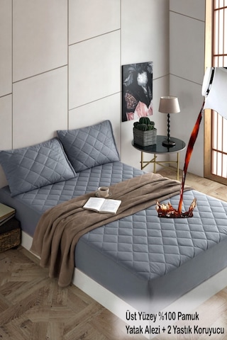 Formeya %100 Pamuk Set Renkli Alez Kapitone Sıvı Geçirmez Set