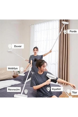 Pratik Temizlik İçin Yapışkanlı Tüy Rulosu 24 Cm Teleskopik Uzayabilen Saplı 2 Yedekli Diğer
