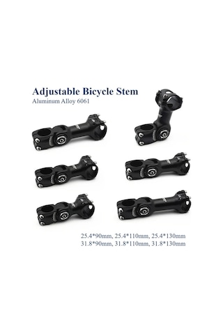 Motion003 90 110 130 Mm Uzunluk Bisiklet Premium Ayarlanabilir Yükseltme Sapı 25.4 31.8 Mm Direksiyon 28.6 Mm Şaft Uyumlu 60 Derece Ayarlanabilir Yüksek Mukavemetli Alüminyum Dağ Yol Bisiklet Altın