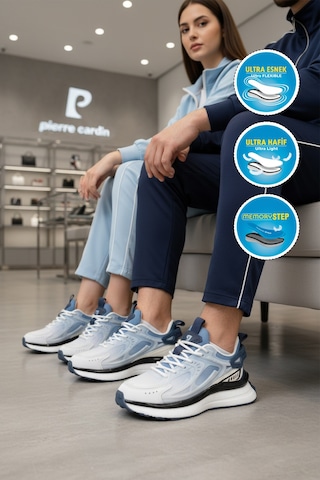 Pierre Cardin Pcı-10106 Z Beyaz-mavi Unisex Spor Ayakkabı Beyaz - Mavi