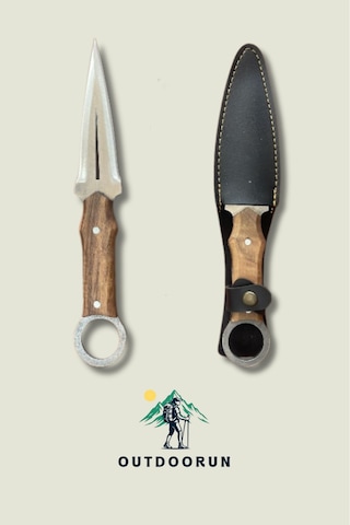 Geleneksel Ahşap Çerkes Kamp Bıçak - 25 CM