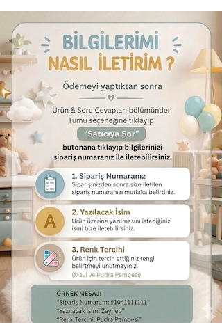 Kişiye Özel Isimlik Kapı Süsü Pla Harf Yazı - Bebek & Çocuk Odası Duvar Dekoru Pudra