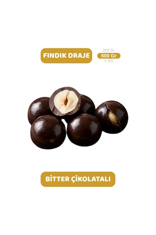Bitter Çikolata Kaplı Fındık Draje 500 Gr