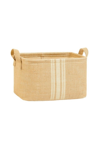Ocean Home Textile Çizgili Jüt Sepet 30 X 21 X 18 Cm Genel