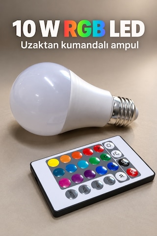 Tek Renkli Led Ampul Kumandadan Beyaz Işık Seçimli Najmaddin 1