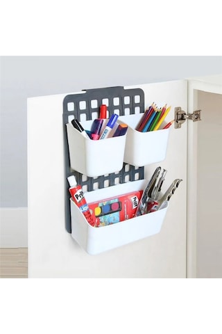 Seviye Ayarlanabilir 3'lü Düzenleyici Raf 1 Geniş 2 Dar Raflı Çok Amaçlı Pratik Mutfak Banyo Ofis Organizer Diğer