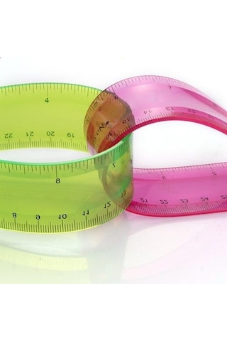 Nistabolje 2 Adet Esnek Cetvel Kırılmaz Cetvel 30 Cm Karışık Renkler Genel