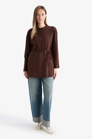 Defacto Loose Fit Bisiklet Yaka Uzun Kollu Tunik F4850ax25aubn341 Kahve