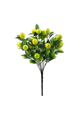 3lü Set Yapay Limon Demeti Yapay Çiçek 30 20cm Yeşil Yapraklı