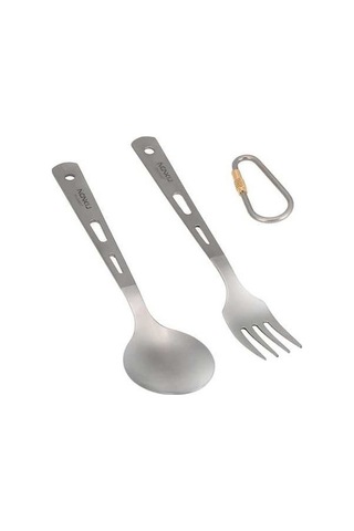 Bloomnest 2 Parça Titanyum Kamp Çatal Kaşık Seti - Ultra Hafif, Renkli, Piknik & Dağ Yürüyüşü İçin Çok Renkli, Küçük Boyutlu Çok Renkli