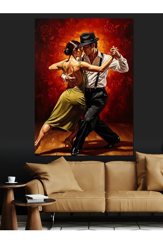 Aşkın Dansı Tango Portresi Dekoratif Kanvas - Mdf Ahşap Tablo