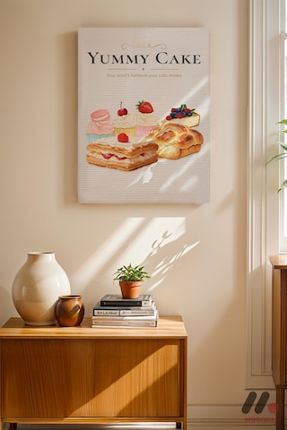 Yummy Cake Tatlı Posteri, Çerçevesiz Yüksek Kalite Duvar Afişi - Mutfak Dekorasyonu