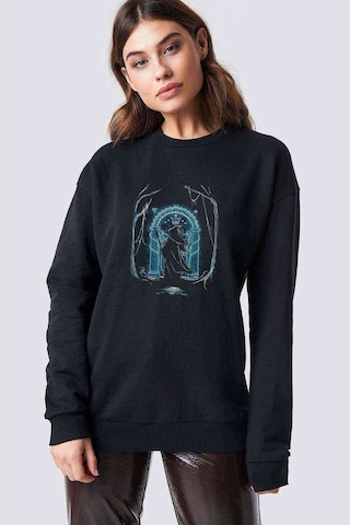 Lord Of The Rings Speak Friend Baskılı Siyah Kadın Sweashirt