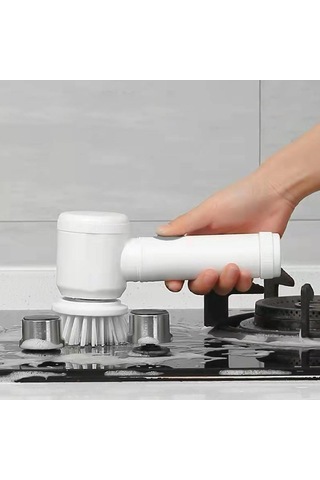 1 Set Elektrikli Temizleme Fırçası Çok Fonksiyonlu Değiştirilebilir Fırçalar Ev İşleri Mutfak Fayans Bulaşık Yıkama Elektrikli Fırça Günlük Kullanım