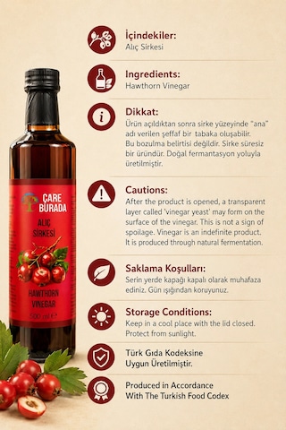 Alıç Kapsülü 60 Kapsül & Alıç Sirkesi 500 Ml Türk Kahvesi Hediye