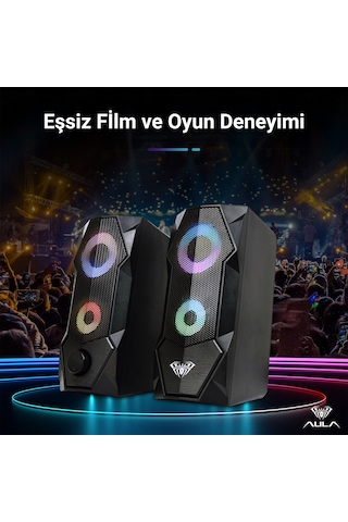 Aula N-301 10w Masaüstü Rgb Gaming Oyuncu Pc 1+1 Speaker Hoparlör