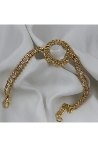 Lale Desenli C Eyreklik Takılabilir Imitasyon Bileklik Gold