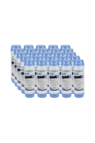 25 Adet Orbita 10" Gac Granül Aktif Karbon Filtre