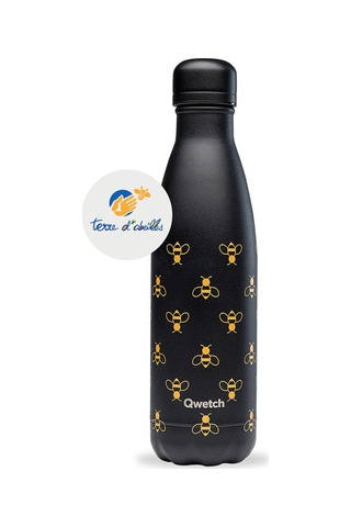 Qwetch QD2322 Arı Desenli Isı Yalıtımlı 500 ML Termos - Siyah