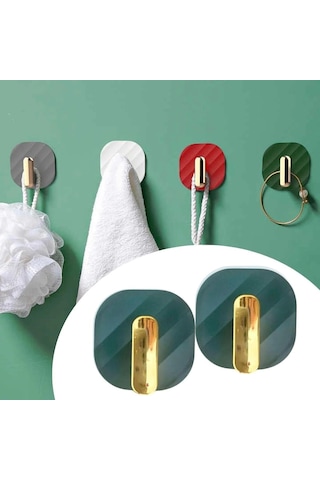 2li Yapışkanlı Retro Askılık Dolap Kapak Kulpu Yeşil Renkli