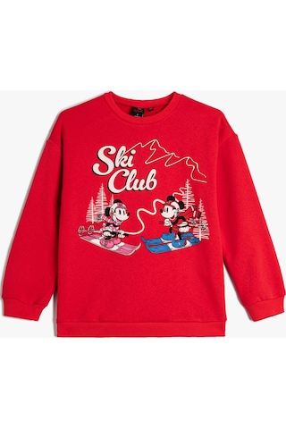 Koton Minnie Mouse Ve Mickey Mouse Sweatshirt Lisanslı Uzun Kollu Bisiklet Yaka Şardonlu Kırmızı 4wkg10692ak 4WKG10692AK414 Kırmızı