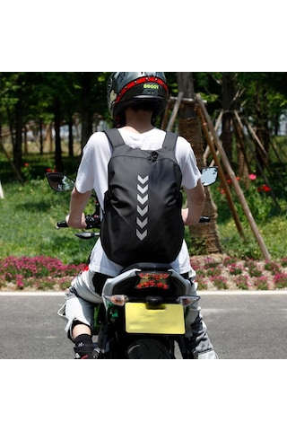 Motosiklet Ve Bisiklet Sırt Çanta Pvc Gövde Motor Touring Çantası 15 Lt Siyah