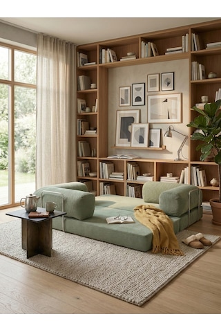 Reflekta Sünger Koltuk Rollpack Kanepe Relax 90x190 Yatak Koltuk Demonte Adaçayı Yeşili