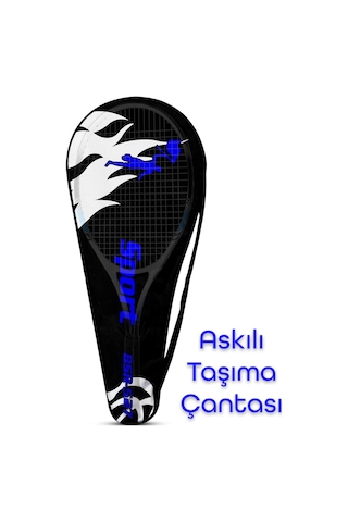 Deluxe 27 İnç Tenis Raketi Çantalı Yetişkin Tennis Racket L2 Grip 68 Cm Mavi 527