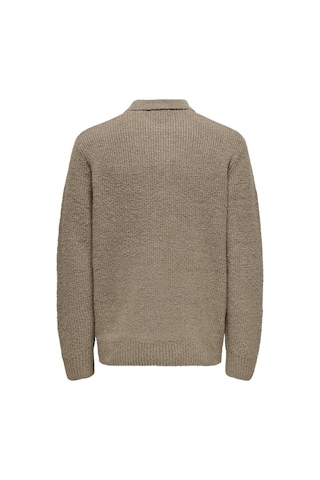 Only & Sons Onsdale Rlx Ls Polo Knıt Noos Erkek Gri Kazak - 22033324