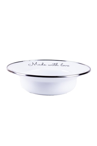 Love Emaye Çukur Makarna Ve Salata Tabağı