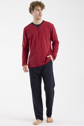 Sementa Bisiklet Yaka Uzun Kol Pijama Takım - Bordo Bordo