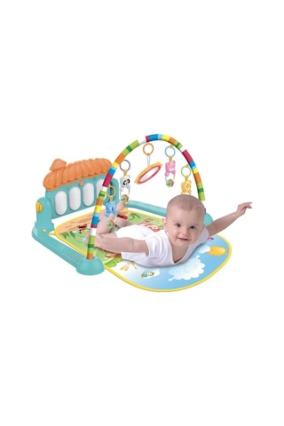 Babycim Sevimli Piyanolu Sesli Işıklı Aynalı Oyun Halısı Yer Minderi 5 in 1 Yenilenen Tasarım