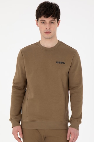 U.S. Polo Assn. Erkek Regular Fit Bisiklet Yaka Haki Sweatshirt 50292362-VR027