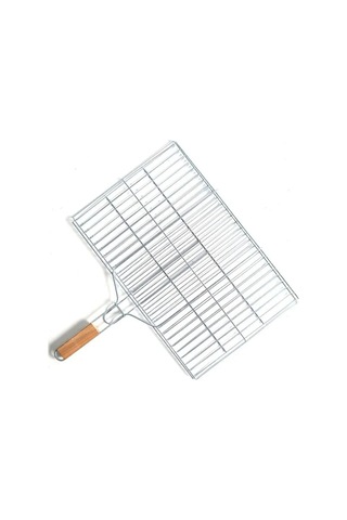 Küçük Boy Mangal Izgarası - 35x20 Cm - Ahşap Saplı Parti Malzemesi Bahçe Gereci