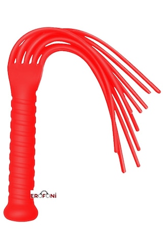 Erofoni Yeni Nesil 40 Cm Profesyonel Kırmızı Silikon Fetish Kamçı