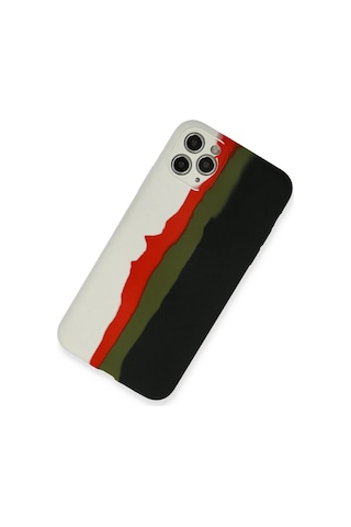 Gld-spt- Newface Apple Uyumlu iPhone 11 Pro Kılıf Ebruli Lansman Silikon - Beyaz-siyah