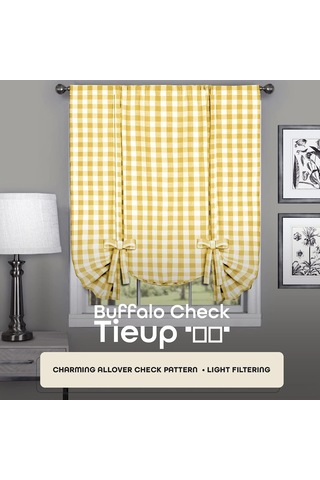 Lexroo Home Furnishings Buffalo Perde Tutucu, Kareli, 42 X 63 Cm, Sarı