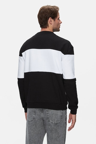 Ucla Archer Siyah Bisiklet Yaka Nakışlı Loose Fit Erkek Sweatshirt Siyah