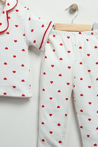 Vavbaby Minik Kalpli Kız Bebek Yazlık Pijama Takımı Beyaz