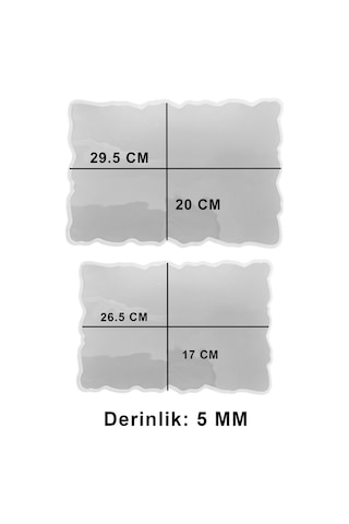 Tahtakale Toptancı Epoksi Dikdörtgen Dalgalı Söz Ve Nişan Tepsi Kalıbı Seti 2 Li