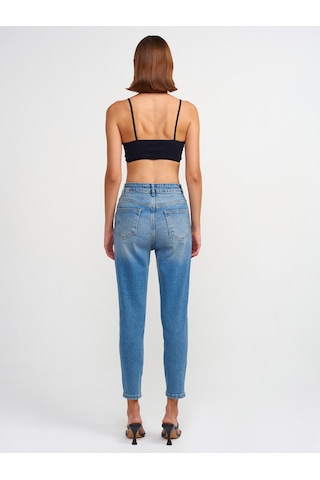 Dilvin Comfort Likra Denim Mom Pantolon Tint