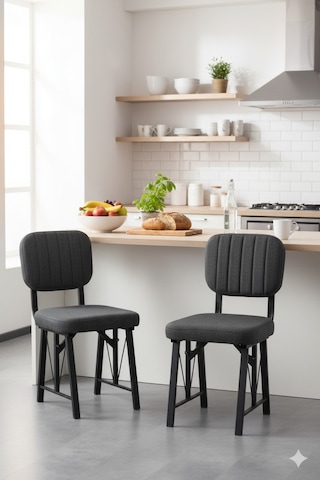 Elfin Mutfak Sandalyesi Yemek Odası Bahçe Balkon Otel Restoran Kafe Sandalyesi - 1 Adet - Antrasit Antrasit