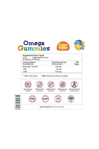 Kids Omega 3 - Epa 24 - Dha 120 60 Gummies
