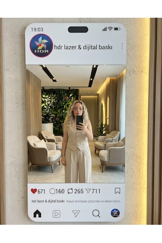 Kişiye - Firmaya Özel Instagram Ayna Düz Ayna