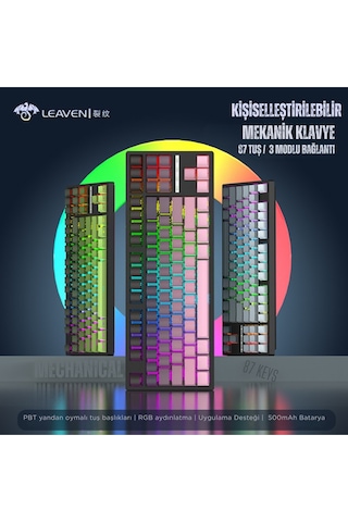 K88 Mekanik Oyun Klavyesi- 3 Modlu Hot Swap Rgb 4000 Mah Batarya