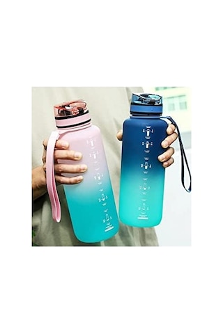 Uzspace Motivasyon Matarası 1500 Ml Mega Büyük Boy Çift Renk 8 Farklı Renk 01